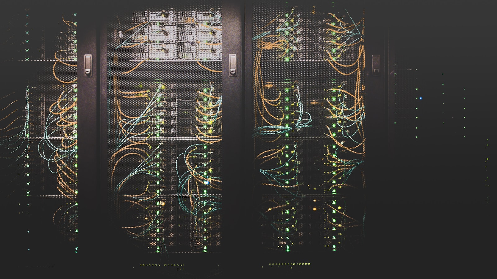Server rack with network cabling